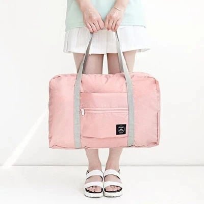 Printed Foldable Polyester Travel Bag Pink