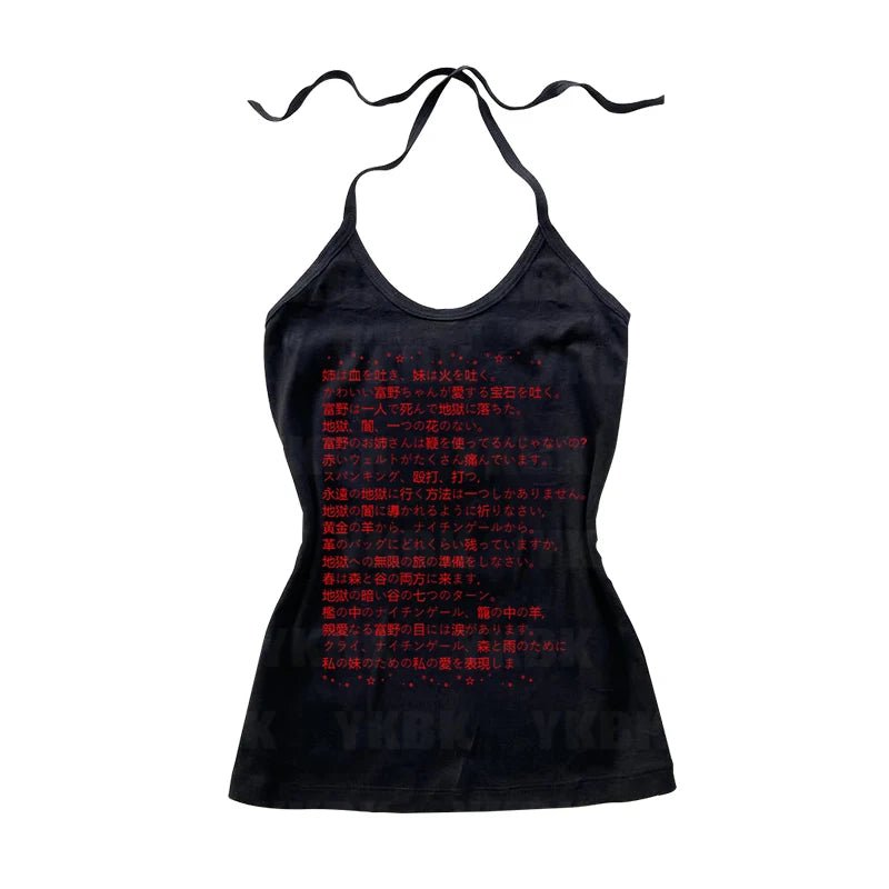 Punk Tie Aesthetic Top Black05