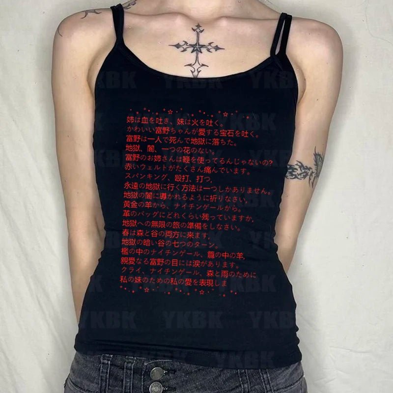 Punk Tie Aesthetic Top Black04