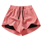Running Fitness Breathable Three In Pants Knit K5587-rose red