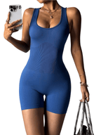 Seamless Yoga Jumpsuit Backless Romper High Waisted Lace