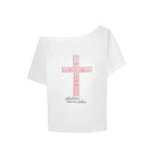 Seeslim Gothic Off T Shirt Off Shoulder Graphic