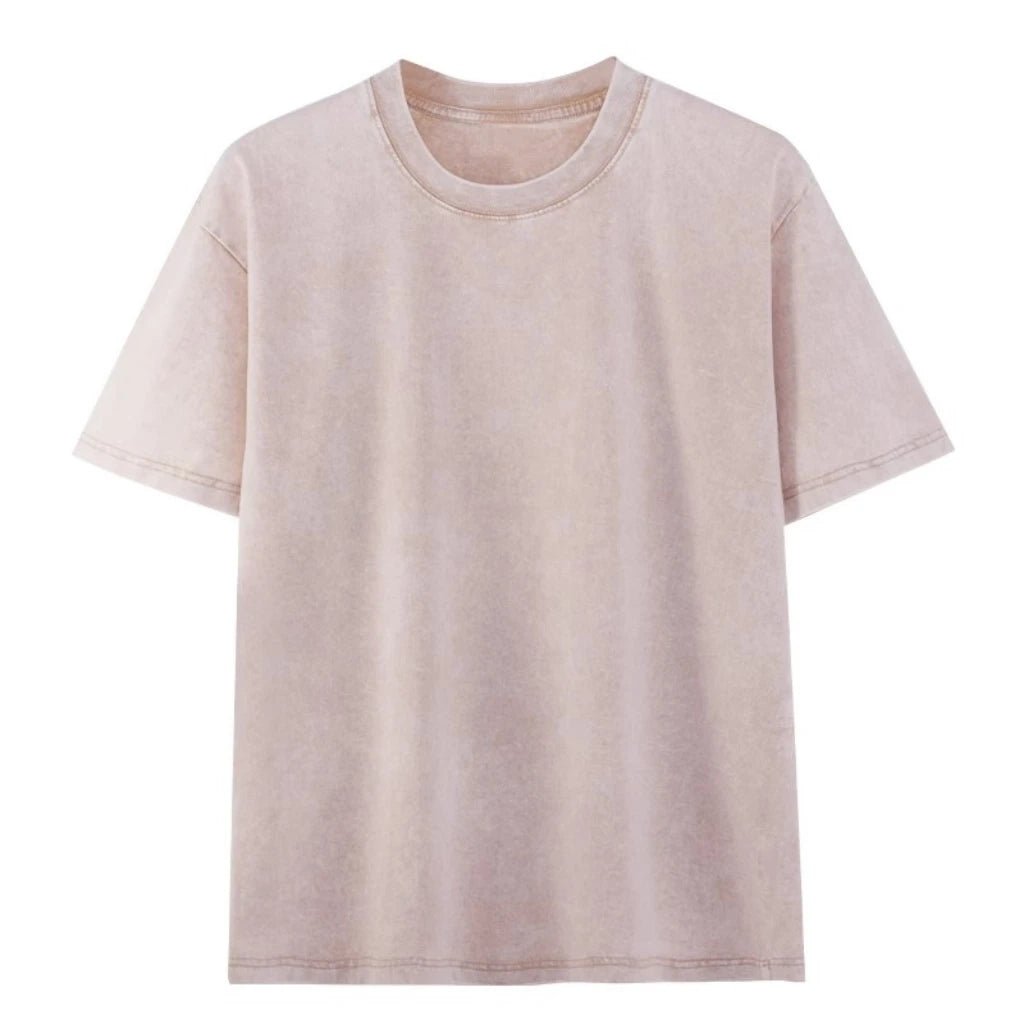 Short Sleeve Cotton T Shirt Apricot