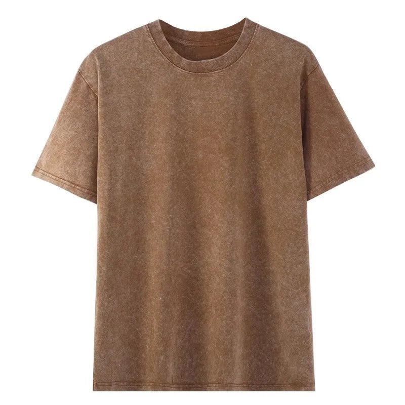 Short Sleeve Cotton T Shirt Caramel coffee
