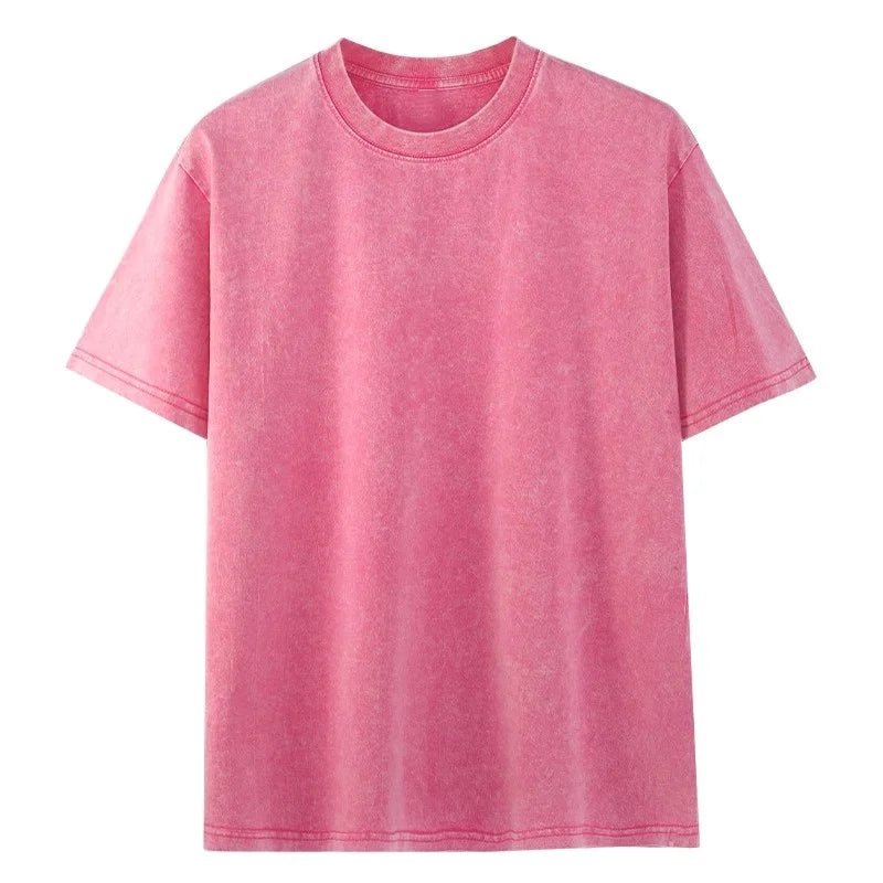 Short Sleeve Cotton T Shirt Rose red