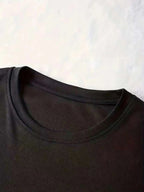 Short Sleeves Black Dress Relaxed Fit Graphic