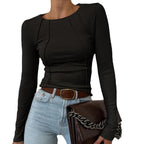 Slim Fit Round Sweater Long Sleeve