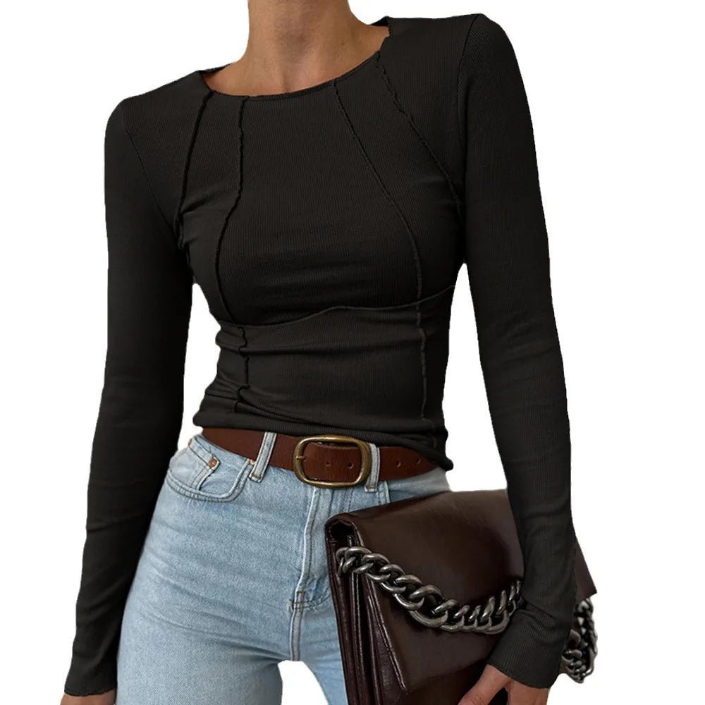Slim Fit Round Sweater Long Sleeve