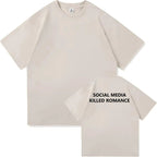 Social Media Killed Romance Cotton Graphic Tee 3
