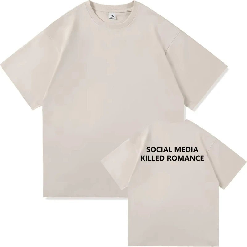 Social Media Killed Romance Cotton Graphic Tee 3
