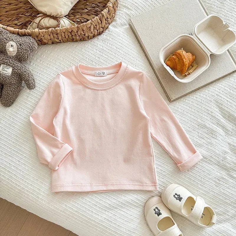 Soft Cotton Long T Shirt Long Sleeve Pink