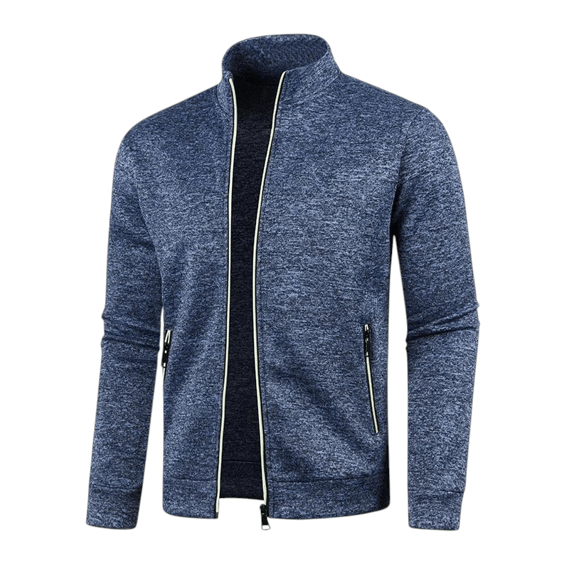 Solid Color Long Sleeve Cardigan Lace Zip Up
