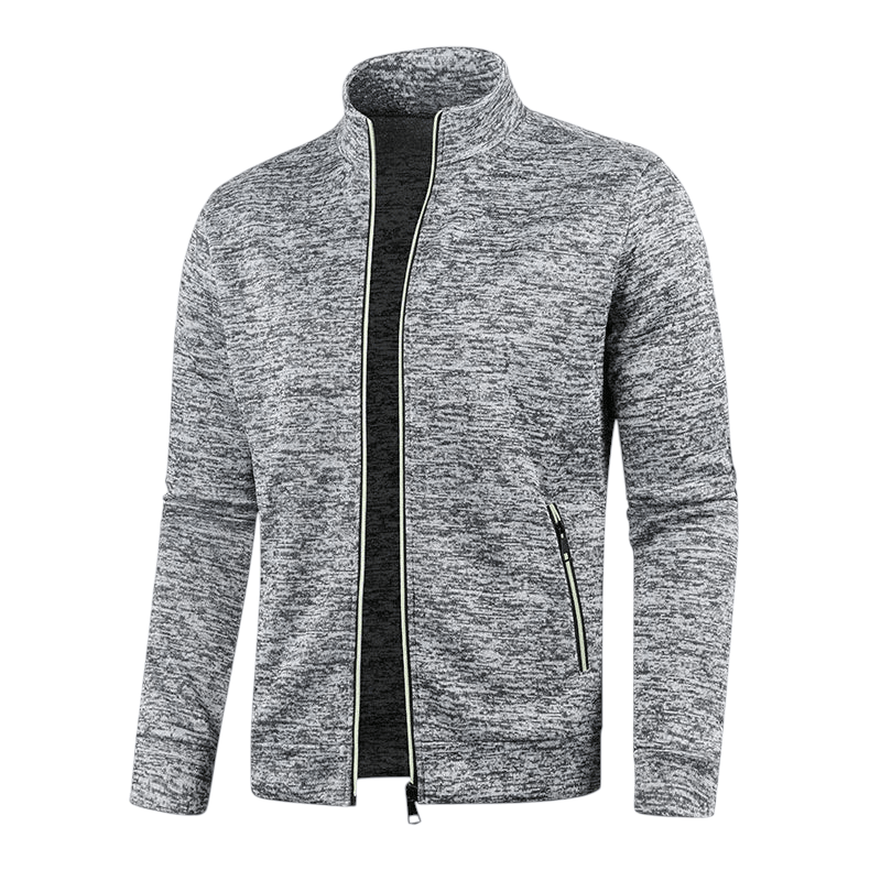 Solid Color Long Sleeve Cardigan Lace Zip Up