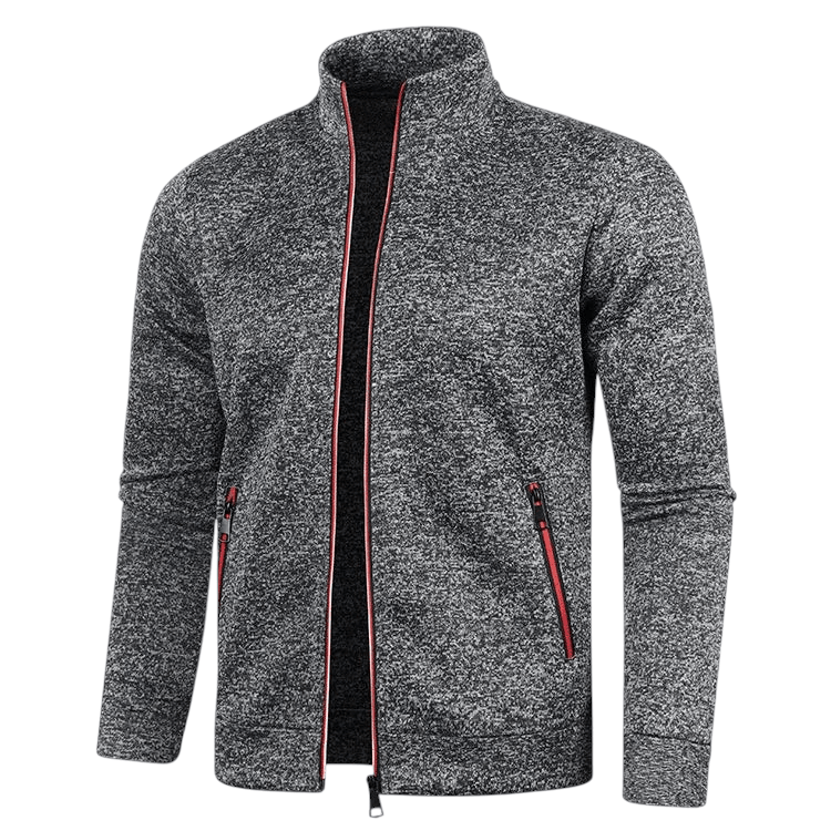Solid Color Long Sleeve Cardigan Lace Zip Up Black Grey