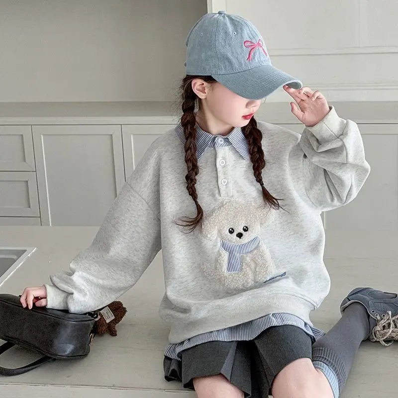 Sweatshirt Girls Faux Top Relaxed Fit