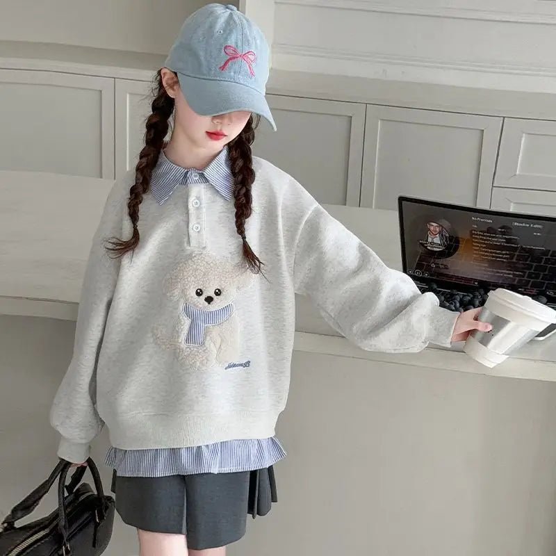 Sweatshirt Girls Faux Top Relaxed Fit