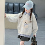 Sweatshirt Girls Faux Top Relaxed Fit Gray Sweatshirt