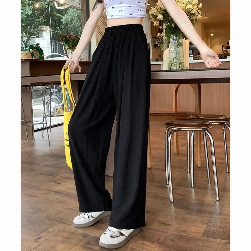 Sweet Colorful Ice Pants High Waisted Wide Leg black China Mainland