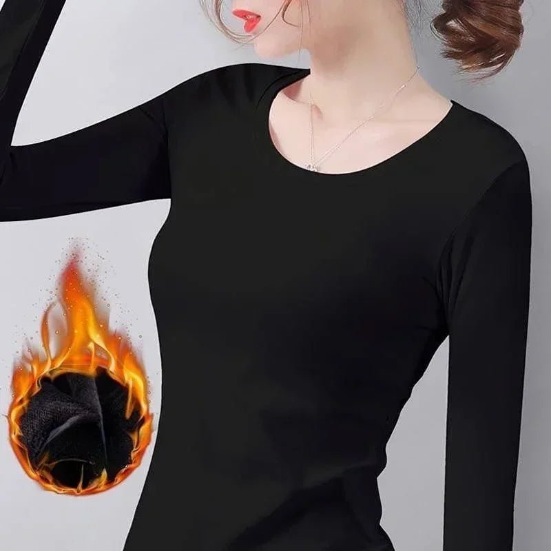 Thermal Underwear Turtleneck T Shirt Long Sleeve Black O neck