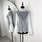 Tornova Lace Ruffled T Shirt White