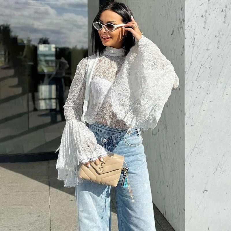 Tornova Lace Ruffled T Shirt