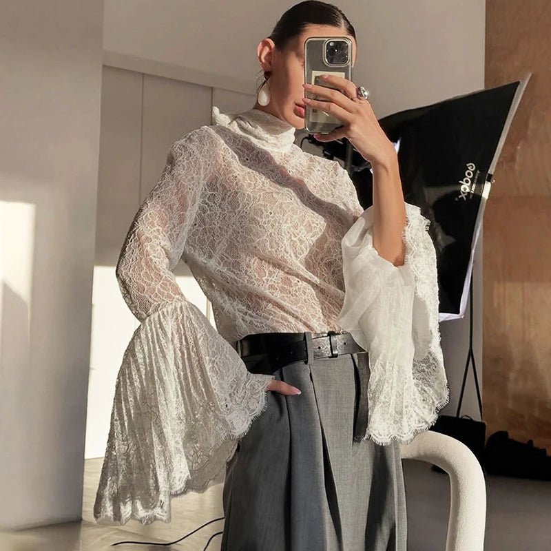 Tornova Lace Ruffled T Shirt
