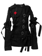 Women's Gothic Buckle-Strap Zip-Up Jacket