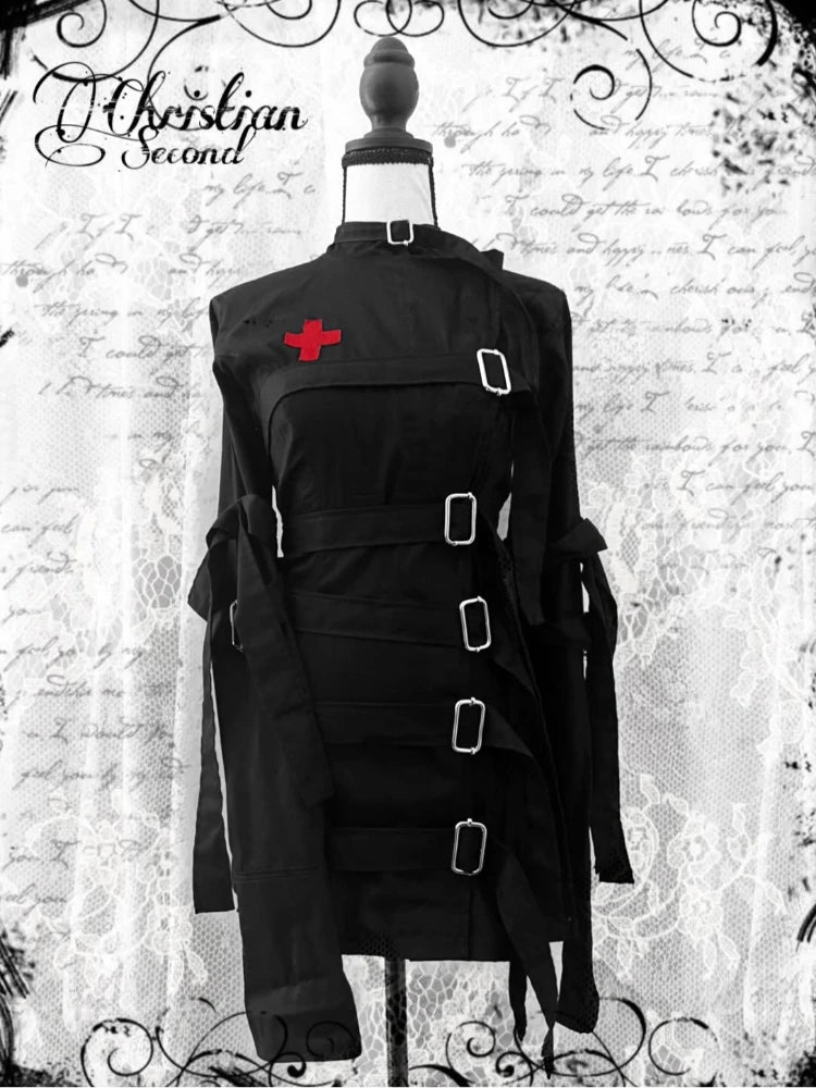 Women's Gothic Buckle-Strap Zip-Up Jacket