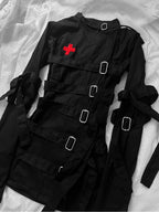 Women's Gothic Buckle-Strap Zip-Up Jacket