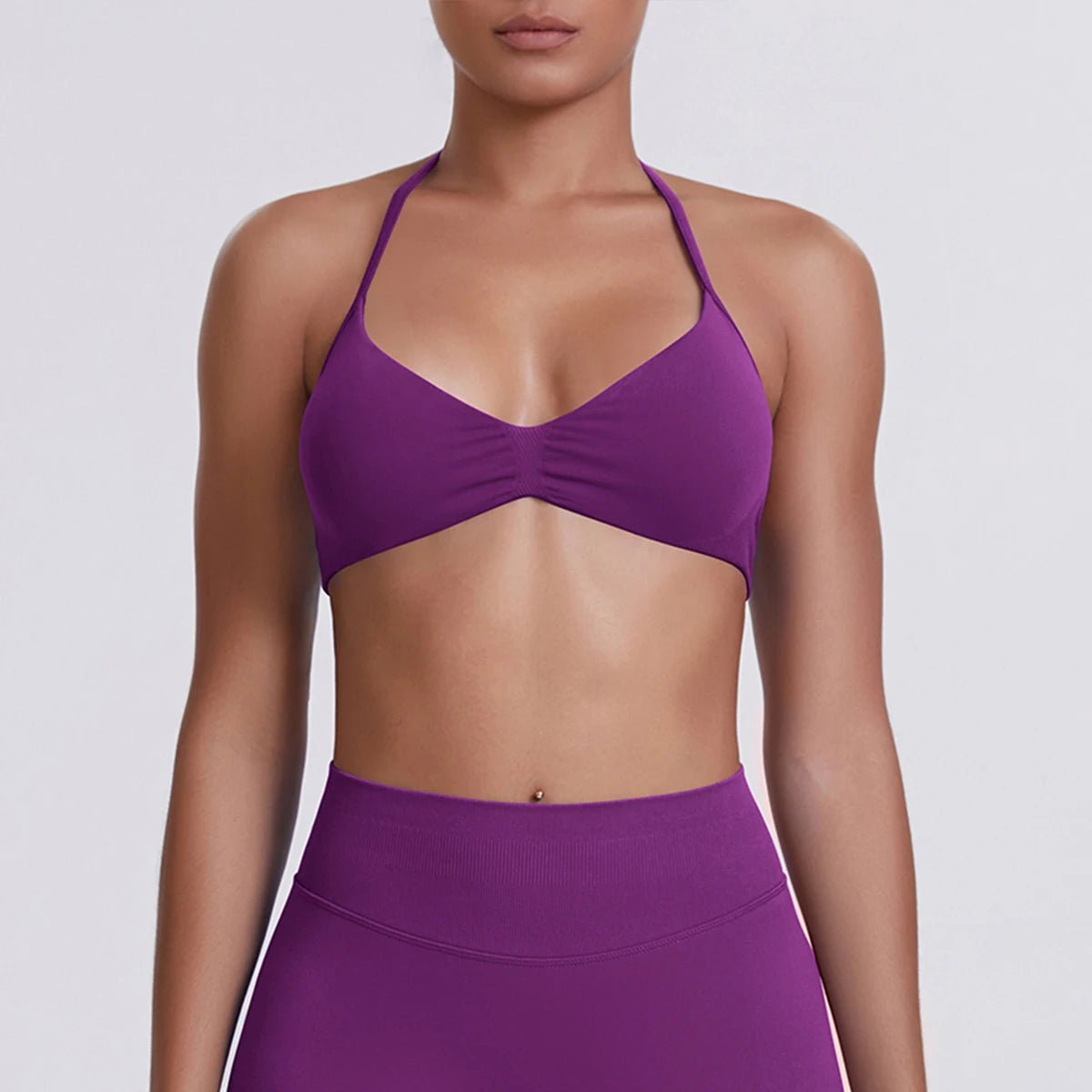 Women's Halter-Neck Sports Bra Purple