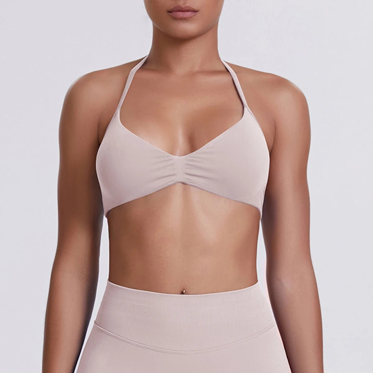 Women's Halter-Neck Sports Bra Porcelain Pink