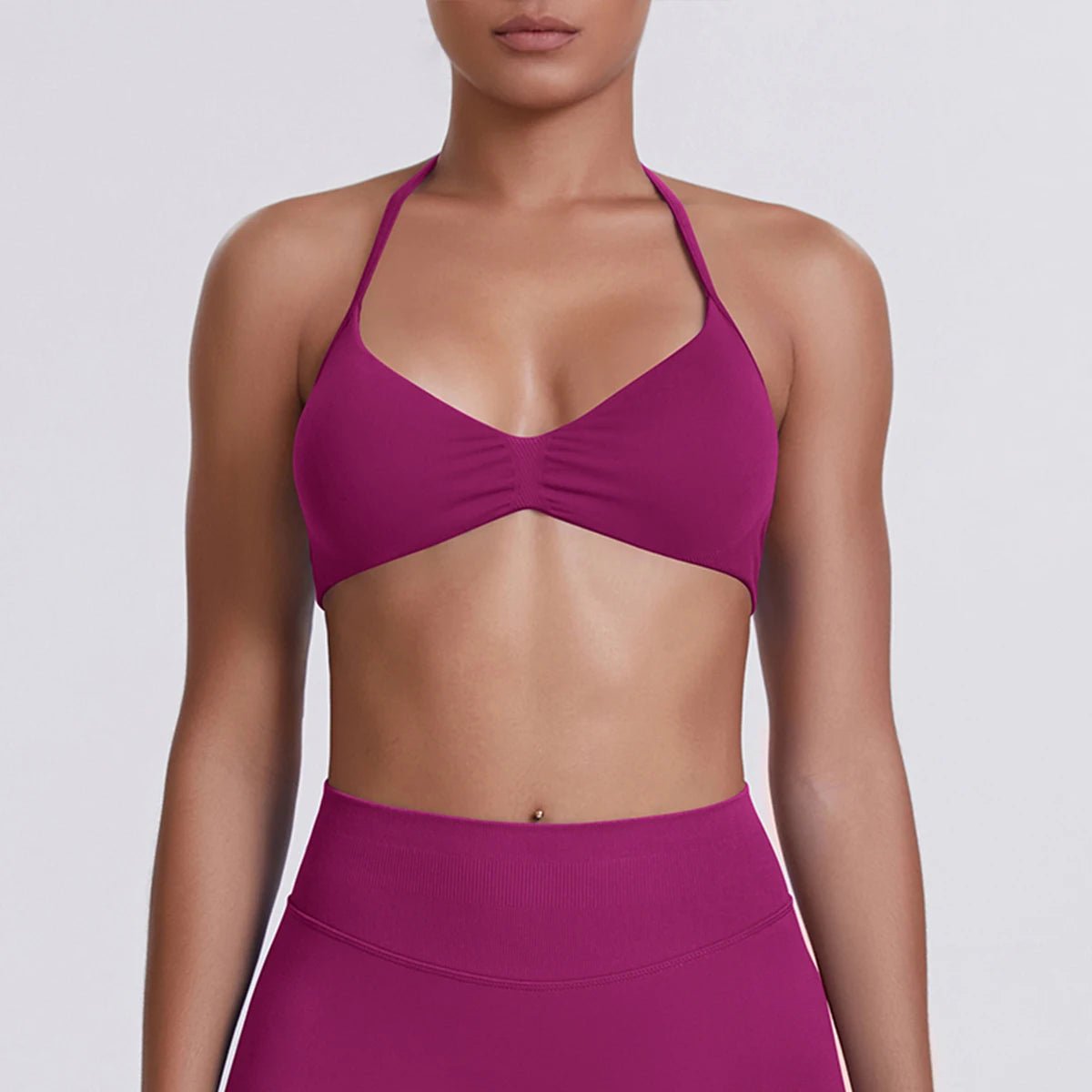 Women's Halter-Neck Sports Bra Berry
