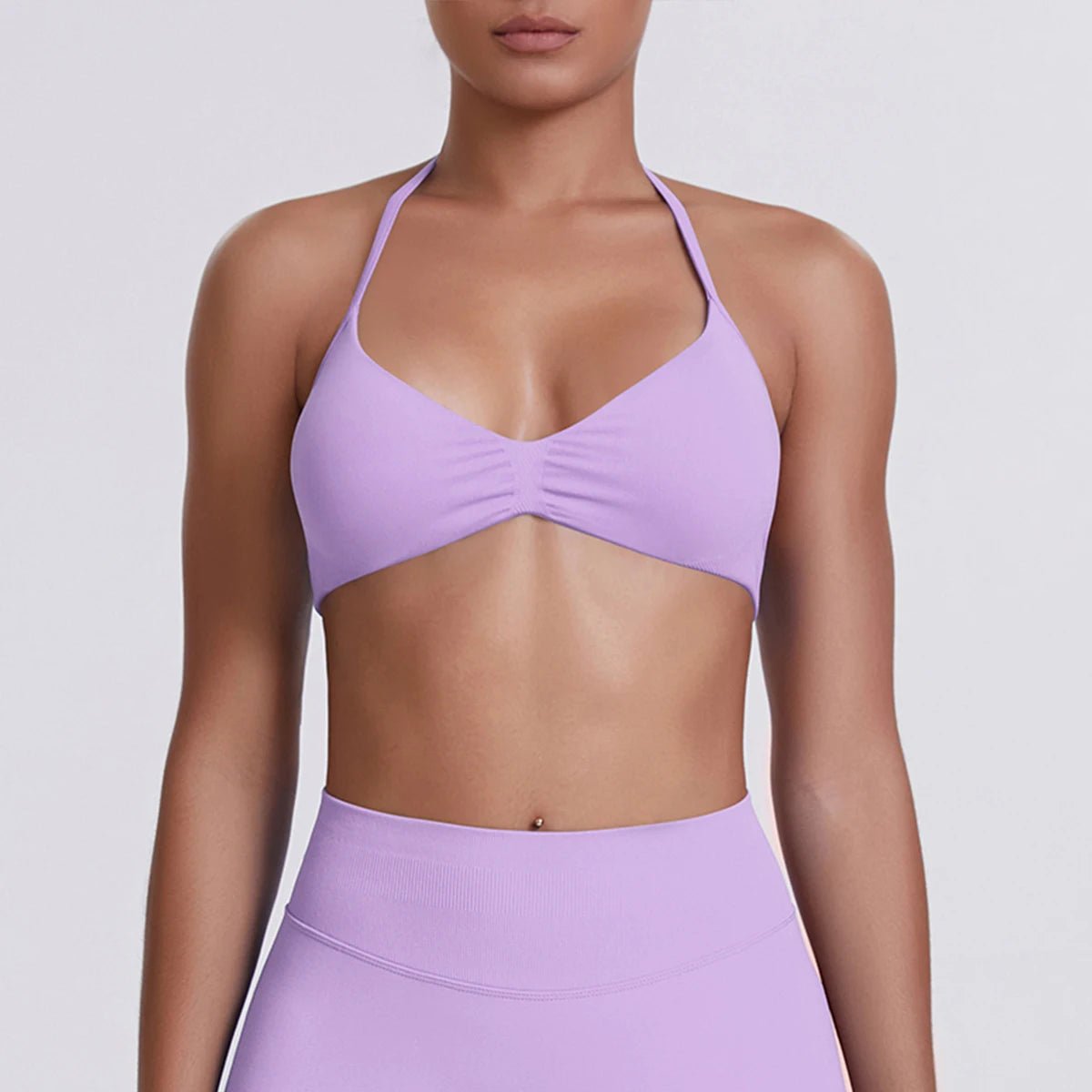 Women's Halter-Neck Sports Bra Light Purple