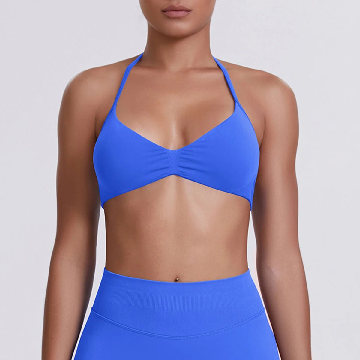 Women's Halter-Neck Sports Bra Electric Blue
