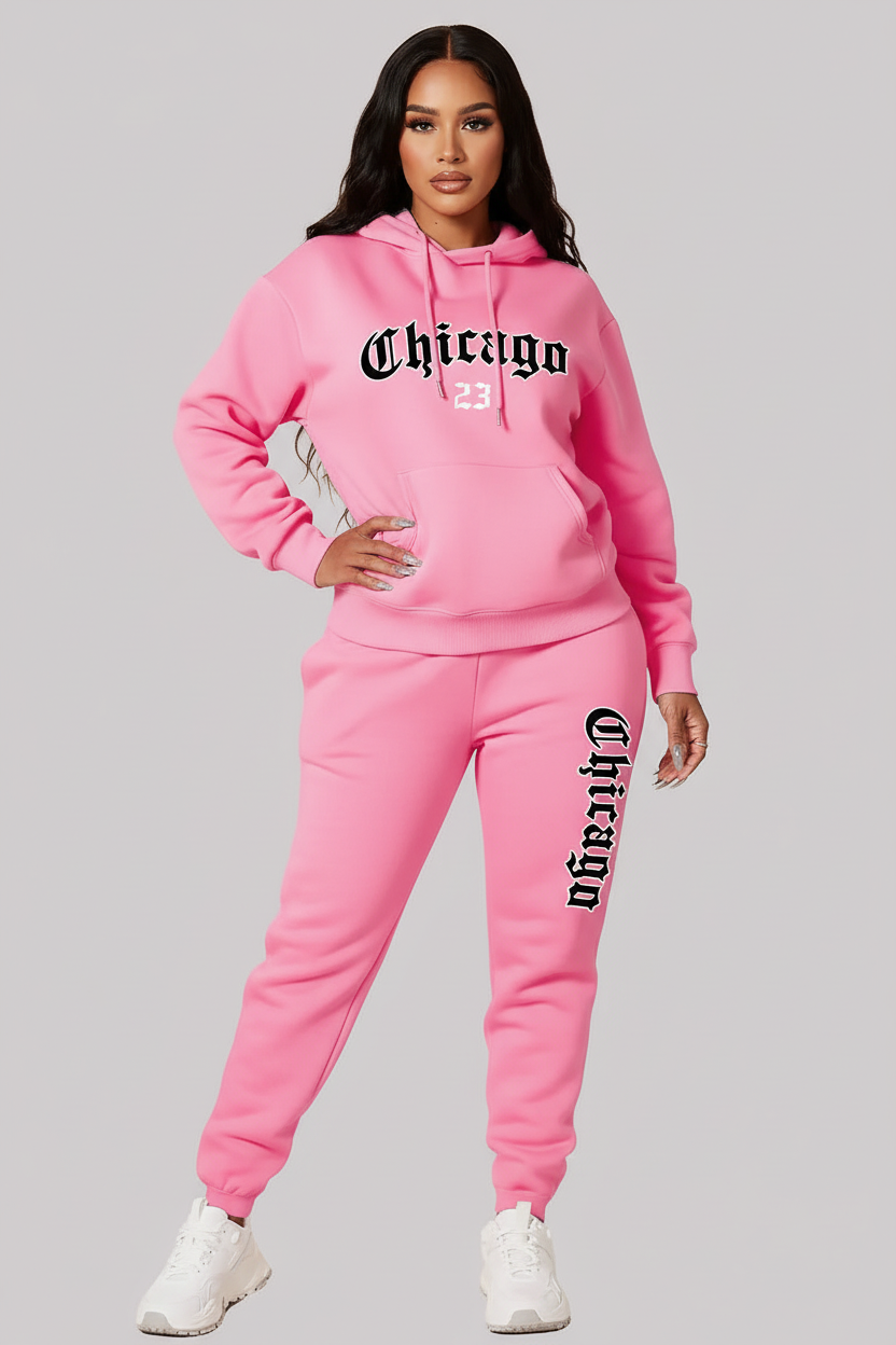 Plus Size Pink Pants Graphic