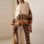 Women's Printed Asymmetrical Shirt & Wide-Leg Pants Set 07 Print