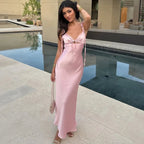 Women's V-Neck Tie-Front Cutout Dress
