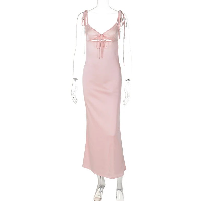 Women's V-Neck Tie-Front Cutout Dress