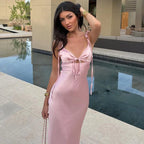 Women's V-Neck Tie-Front Cutout Dress
