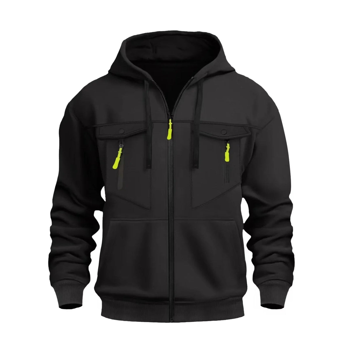 Zipper Fashionable Street Comfortable Hoodie Lace Zip Up black