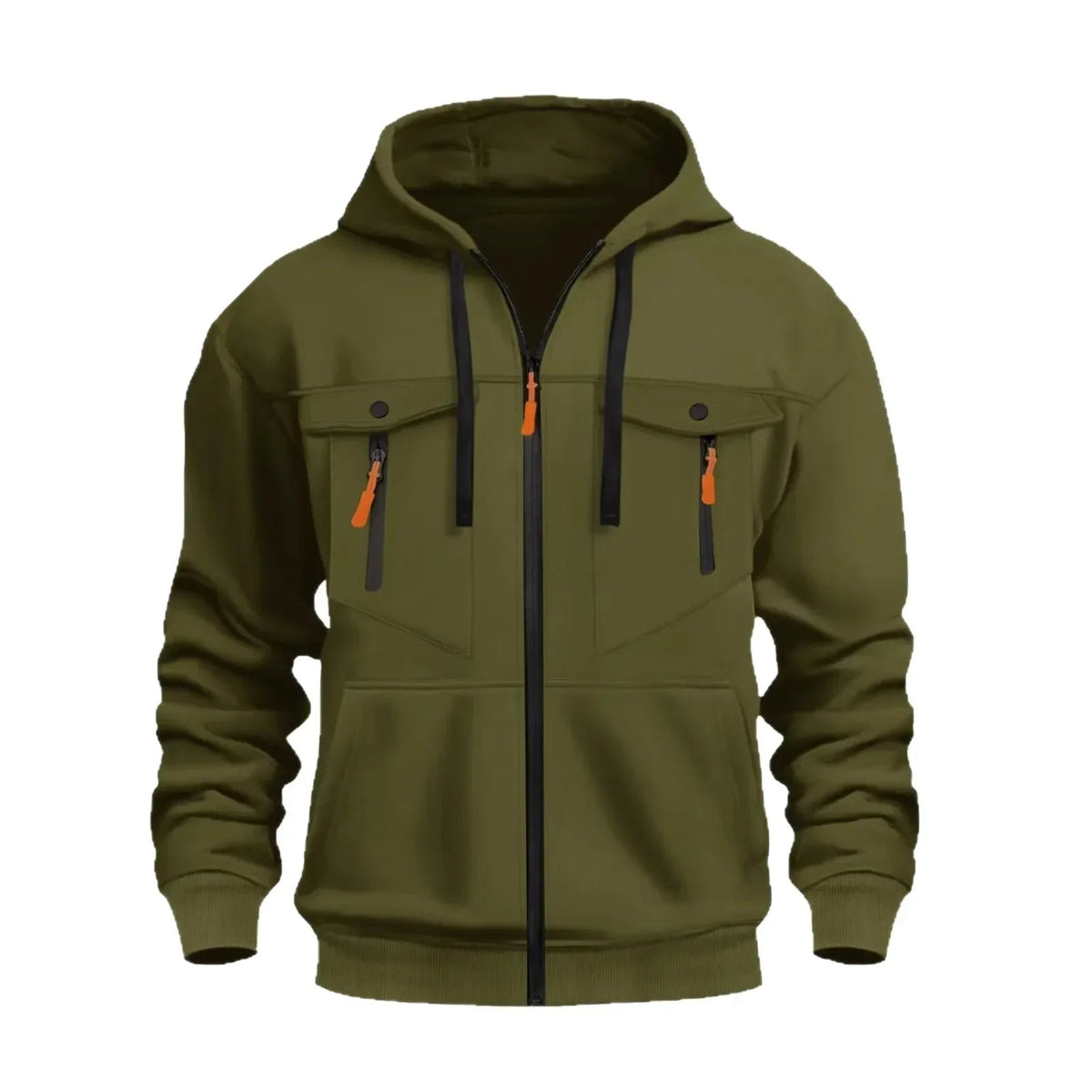 Zipper Fashionable Street Comfortable Hoodie Lace Zip Up army green