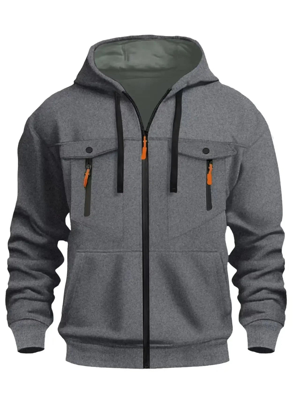 Zipper Fashionable Street Comfortable Hoodie Lace Zip Up Dark Grey